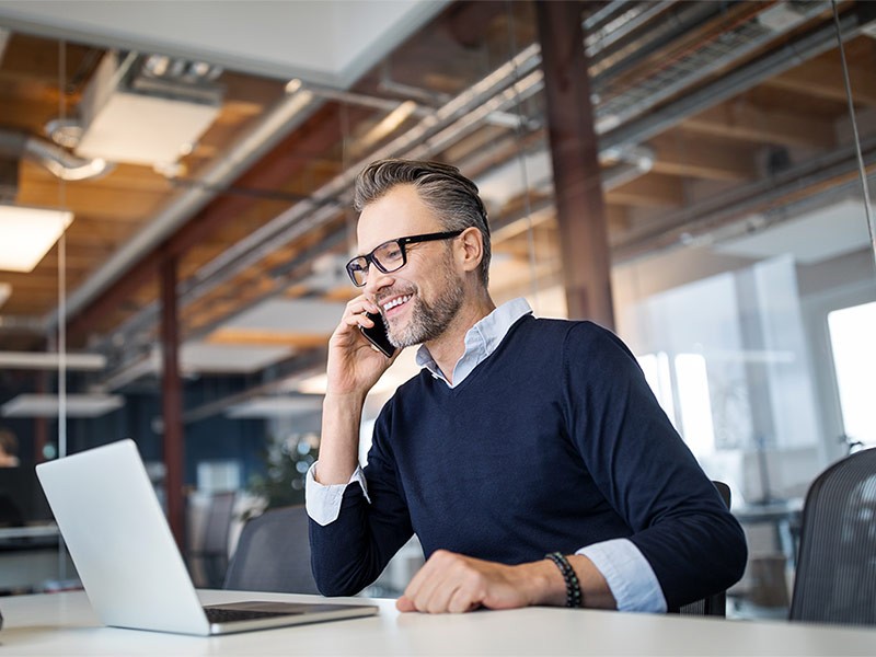 Businessman working in an office