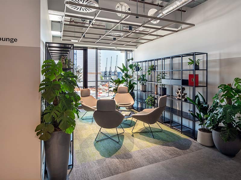 Breakout area inside a nicely designed office