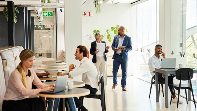 People working in a office