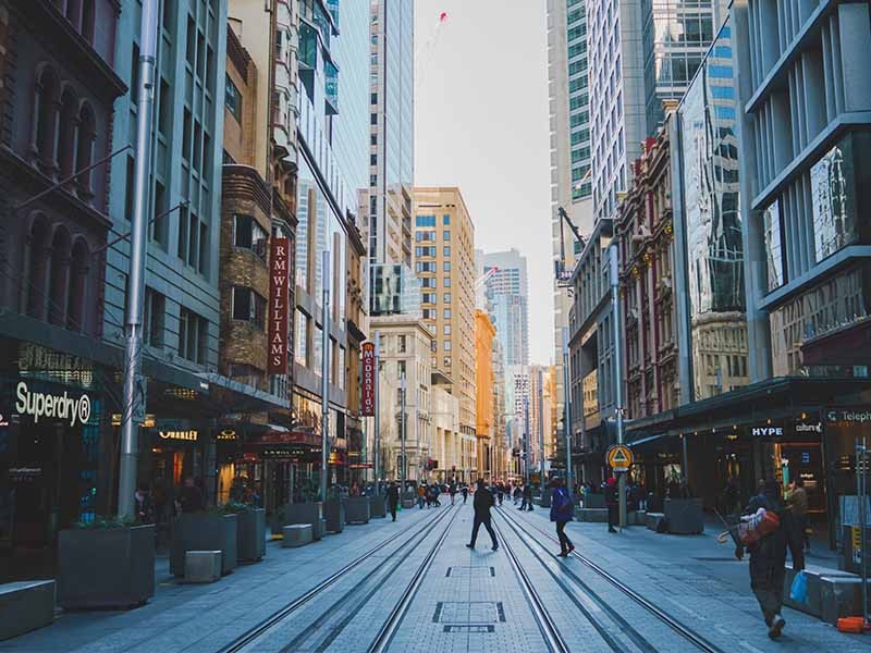 Street view of a City