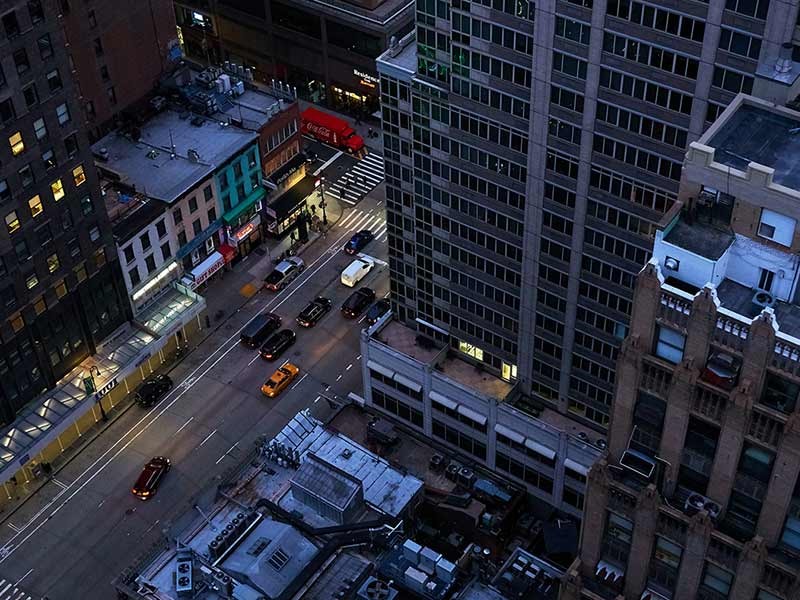 City road from top view